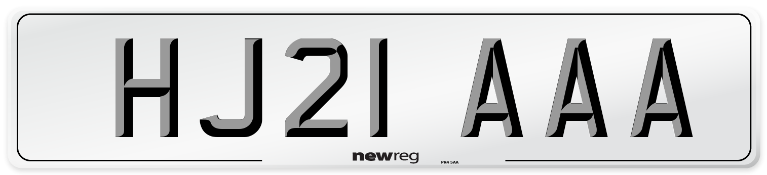HJ21 AAA Number Plate from New Reg